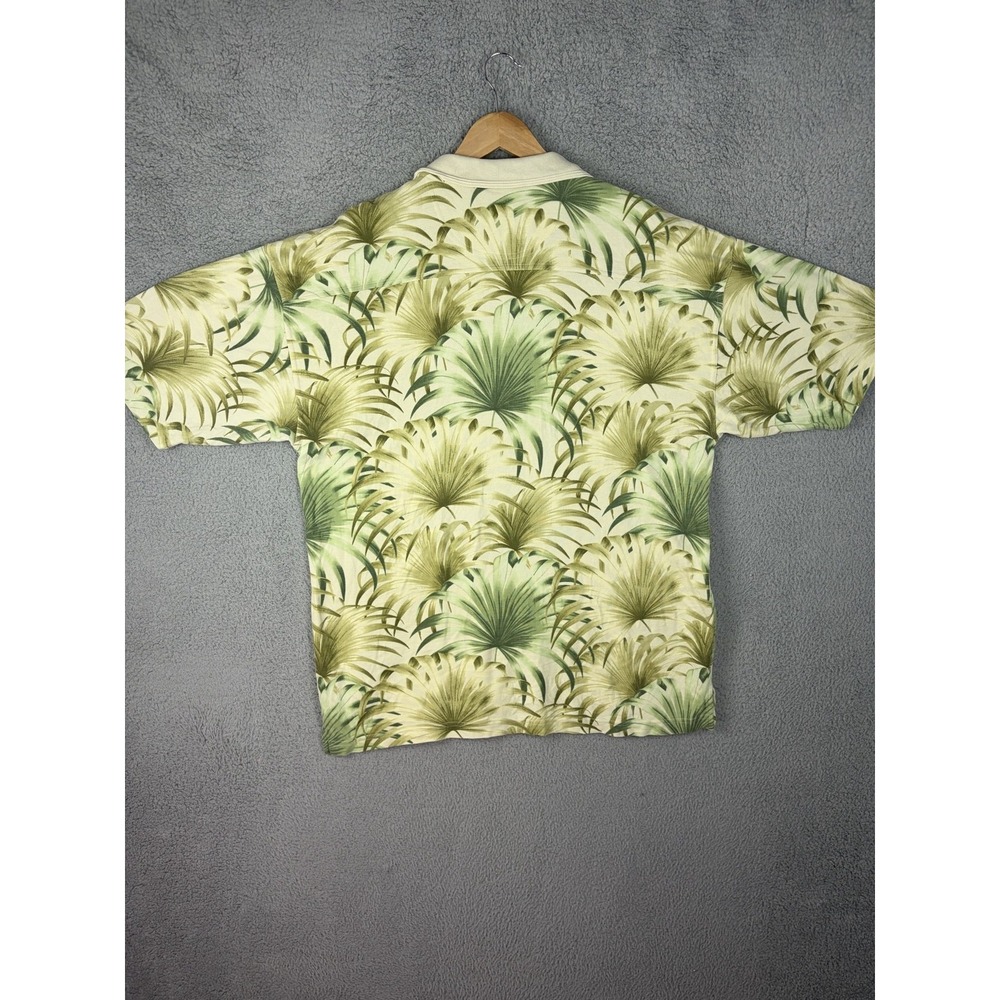 Tommy Bahama Polo Shirt Mens XL Green Palm Leaf Silk Cotton Tropical Hawaiian - Picture 6 of 7